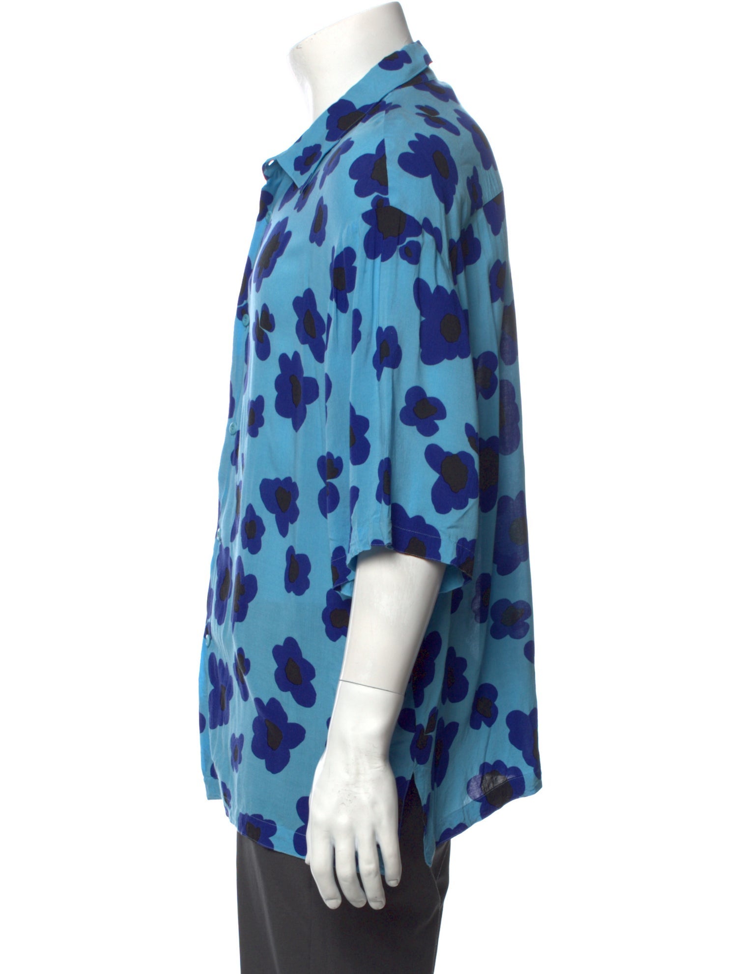 Sandro Floral Print Three-Quarter Sleeve Shirt